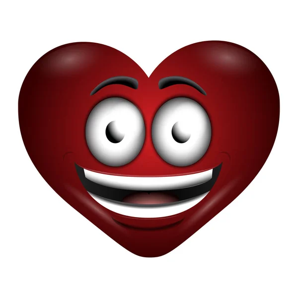 Weinendes Herz Emoticon mit Herz emoji.3d illustration — Stockfoto
