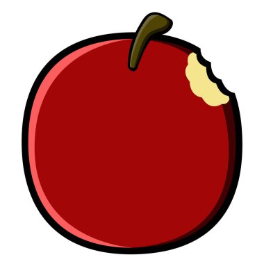 İzole ısırıldı elma