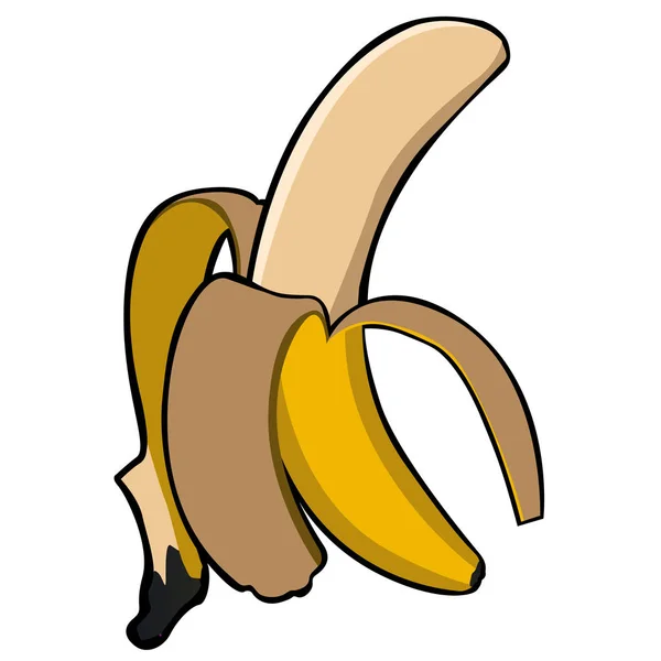 Banane pelée isolée — Image vectorielle