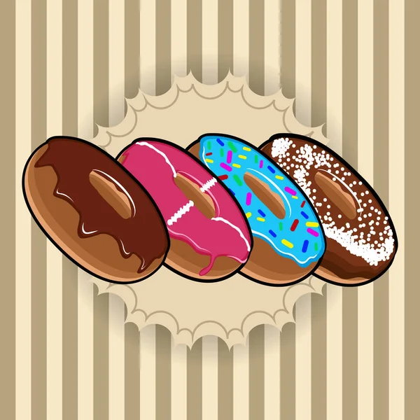 Set of donuts — Stock Vector