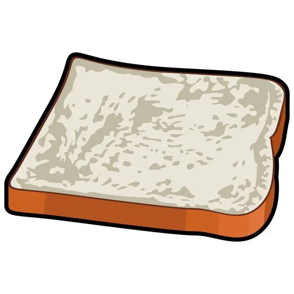Изолированный ломтик хлеба — стоковый вектор