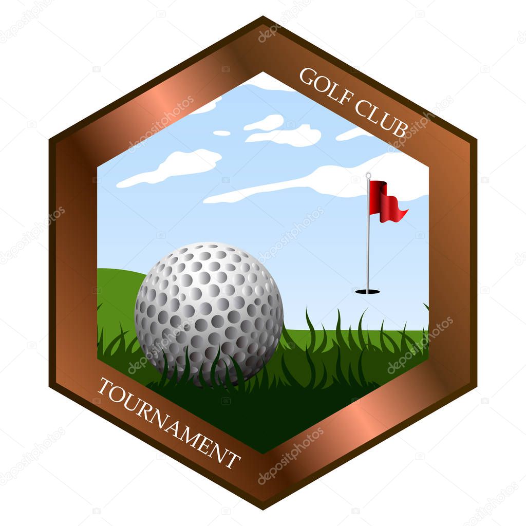 Isolated golf emblem on a white background, Vector illustration