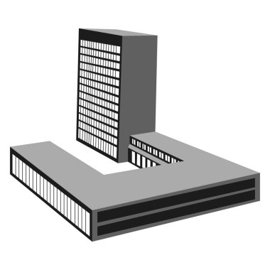 Yalıtılmış bina siluet