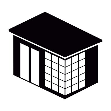 Yalıtılmış bina siluet