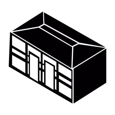 Yalıtılmış bina siluet