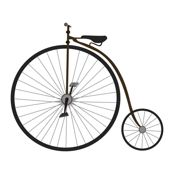 Vista lateral de una bicicleta vieja — Vector de stock