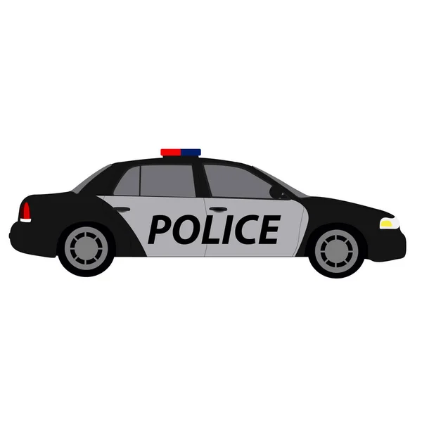 Vista laterale di una macchina della polizia — Vettoriale Stock