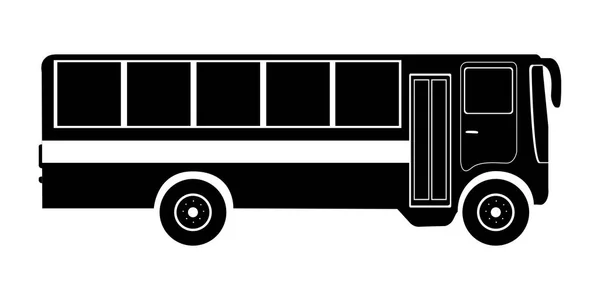 Silueta de bus aislada — Vector de stock