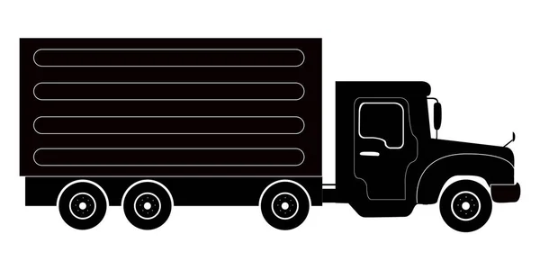 Силуэт изолированного грузовика — стоковый вектор