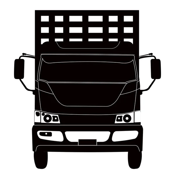 Силуэт изолированного грузовика — стоковый вектор