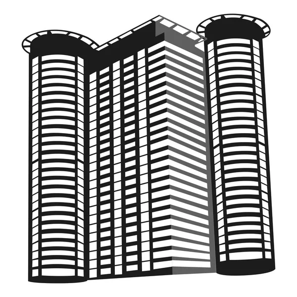 Silueta aislada del edificio — Vector de stock