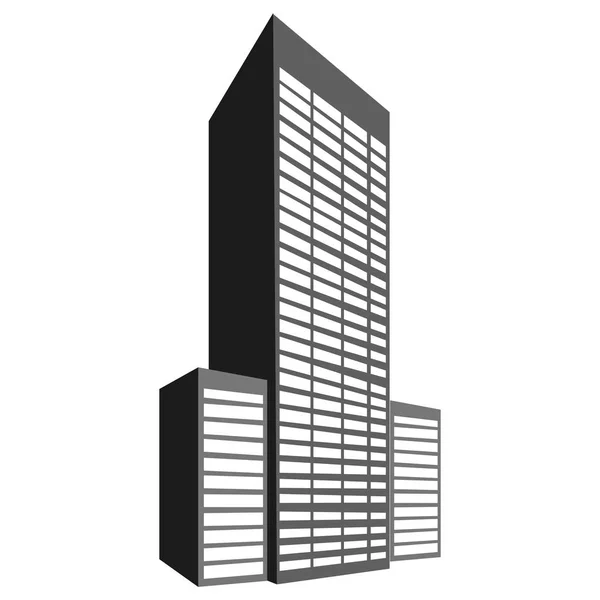 Silhouette isolée du bâtiment — Image vectorielle