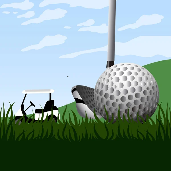 Campo de golfe paisagem — Vetor de Stock