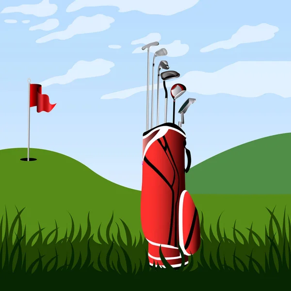 Golf fältet landskap — Stock vektor
