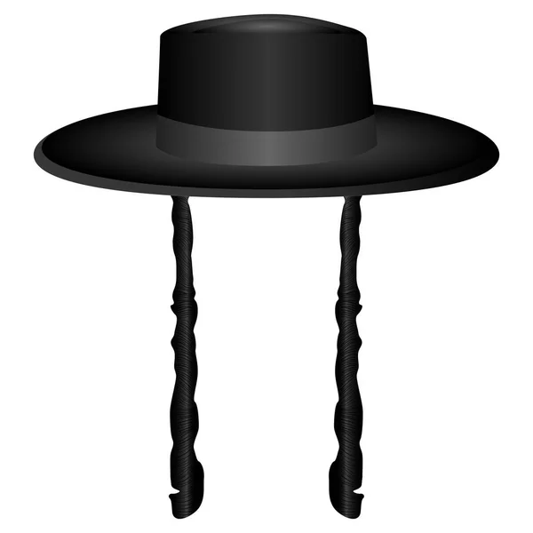 Sombrero rabino judío — Vector de stock