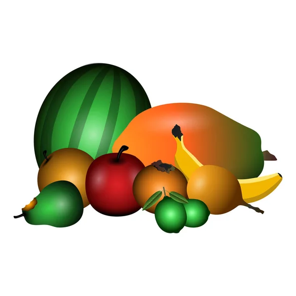 Conjunto de frutas — Vector de stock