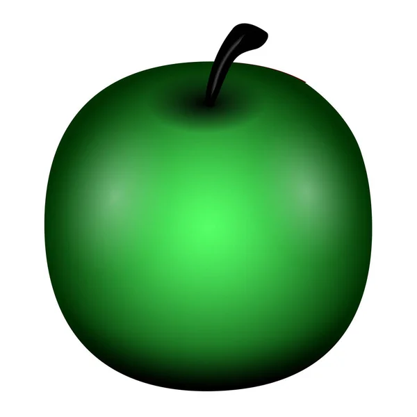 Isolerade grönt äpple — Stock vektor
