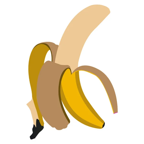 Banane pelée isolée — Image vectorielle