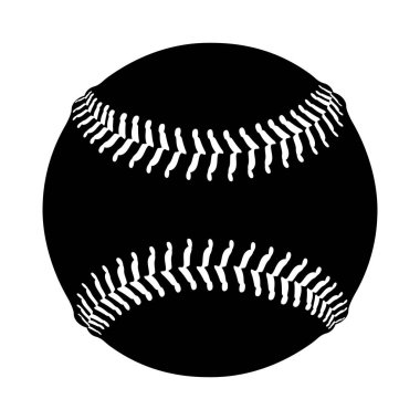 İzole beyzbol topu siluet