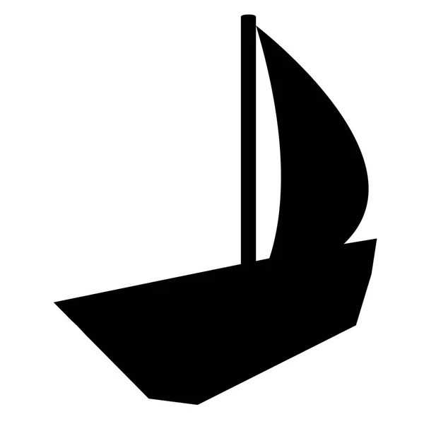 Elszigetelt csónak játék sziluett — Stock Vector