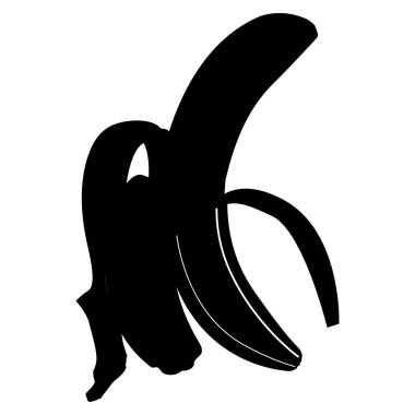 İzole soyulmuş muz siluet