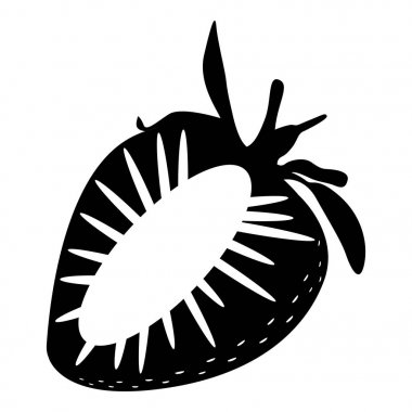 İzole kesme çilek siluet