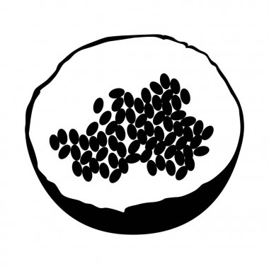 İzole kesme tutku meyve siluet