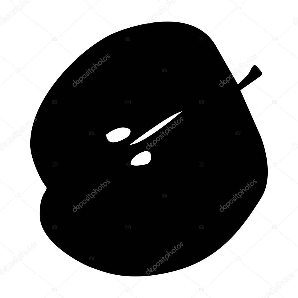 Isolated cut apple silhouette