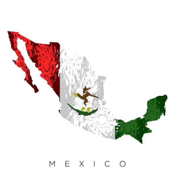 İzole Meksika harita — Stok Vektör