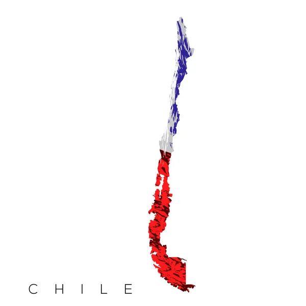 Mapa chileno isolado — Vetor de Stock
