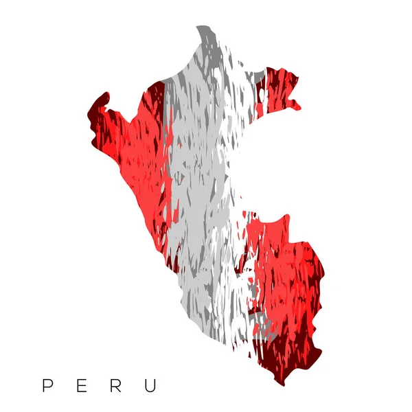 Изолированная карта Перу — стоковый вектор