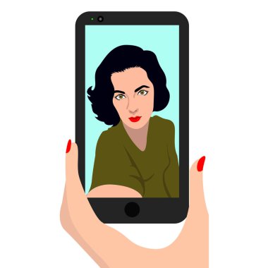 Soyut selfie illüstrasyon