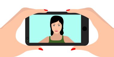 Soyut selfie illüstrasyon