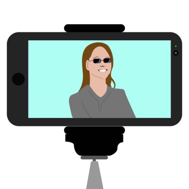 Soyut selfie illüstrasyon