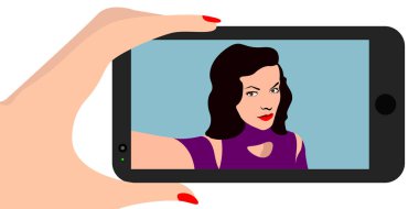 Soyut selfie illüstrasyon