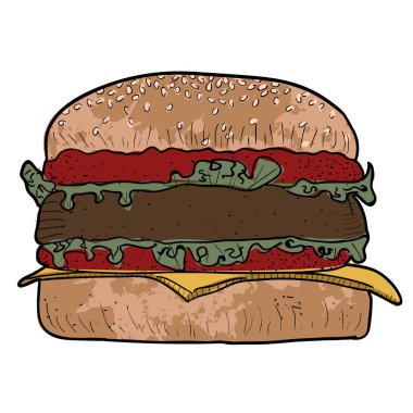 İzole retro burger