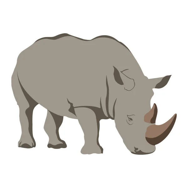 Croquis isolé de rhinocéros — Image vectorielle