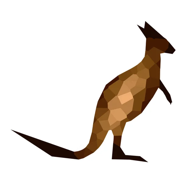 Low poly kangaroo — Stock Vector