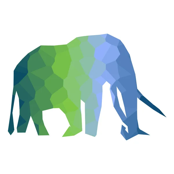 Low poly elephant — Stock Vector