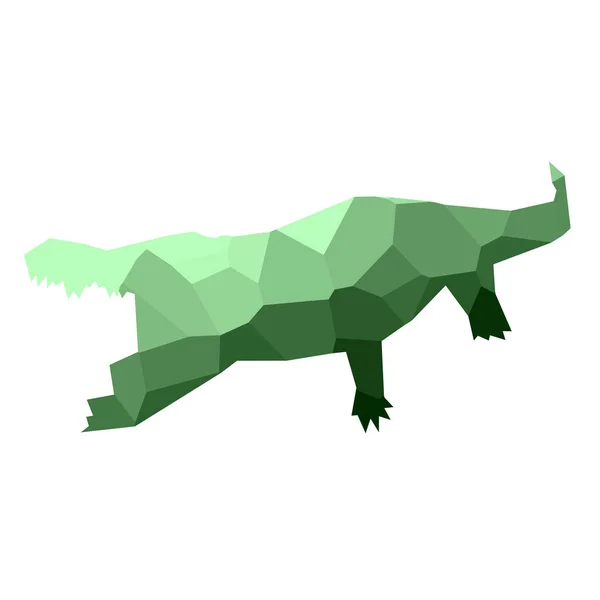 Nízké poly krokodýl — Stockový vektor
