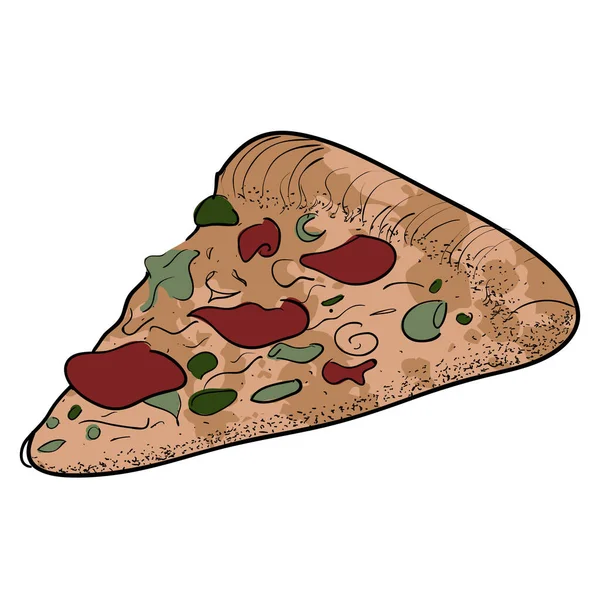 Pizza retro aislada — Vector de stock