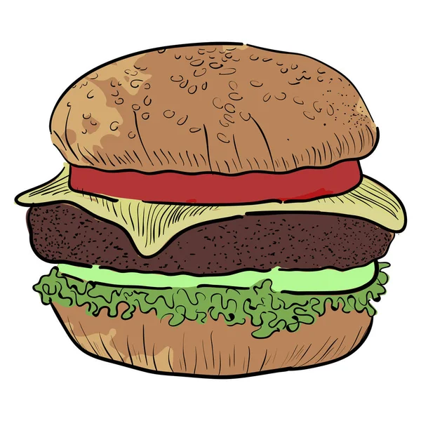 Geïsoleerde retro Hamburger — Stockvector