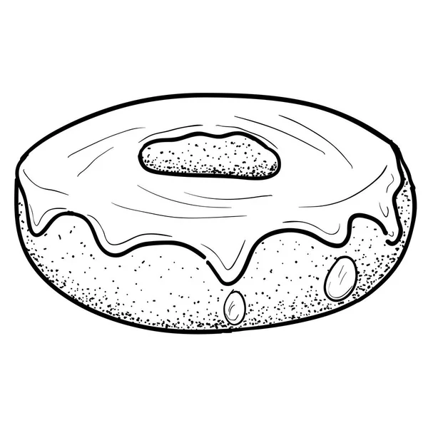 Esboço de donut isolado — Vetor de Stock