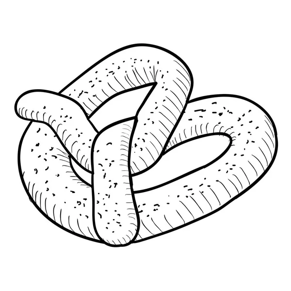 Esbozo de pretzel aislado — Vector de stock