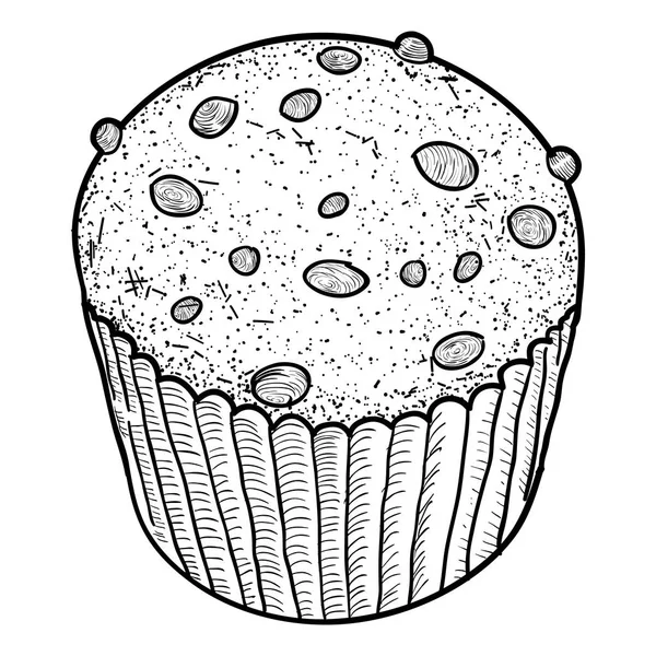 Croquis isolé de cupcake — Image vectorielle