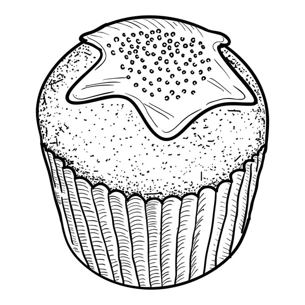 Szkic na białym tle cupcake — Wektor stockowy