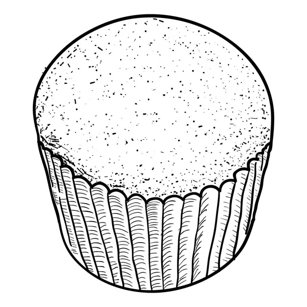 Isolated cupcake sketch — Stock Vector