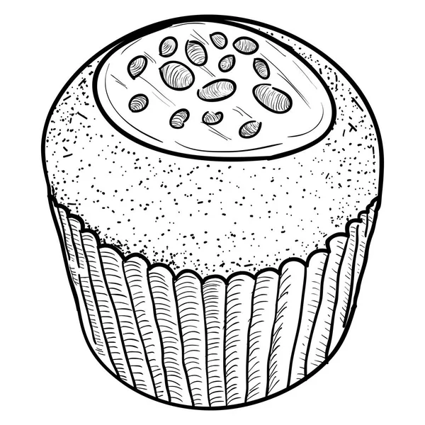 Croquis isolé de cupcake — Image vectorielle