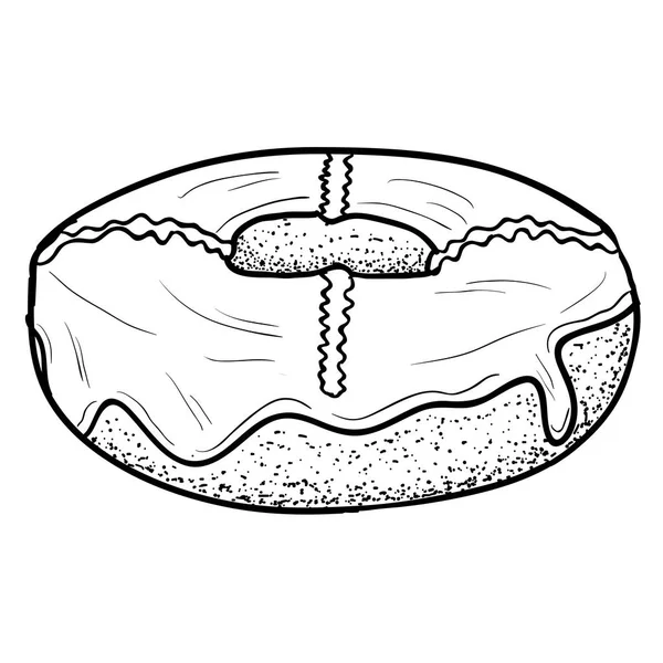 Isolerade donut skiss — Stock vektor