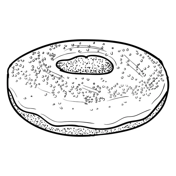 Esbozo de donut aislado — Archivo Imágenes Vectoriales